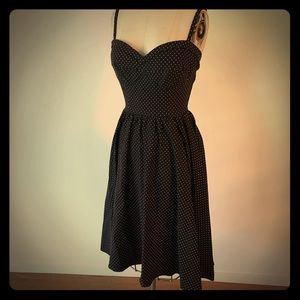 Stop Staring Black & Pink Pin Dot Swing Dress